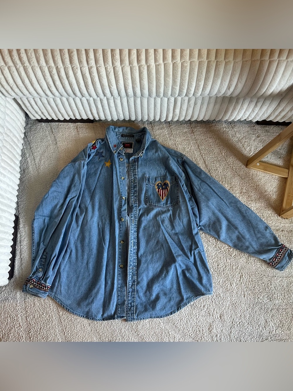 Vintage Wrangler Hero Women’s Patriotic Button Down Top